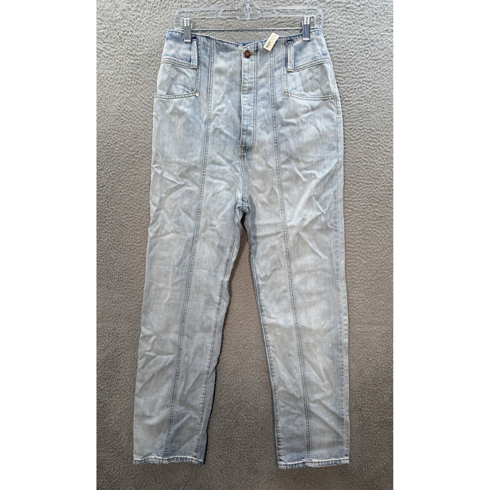 Happy Nature‎ Jeans Womens 30 Blue Denim Ultra High Rise Seamed Boyfriend Preppy